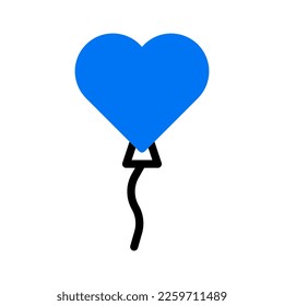 balloon icon duotone blue style valentine illustration vector element and symbol perfect. Icon sign from modern collection for web.
