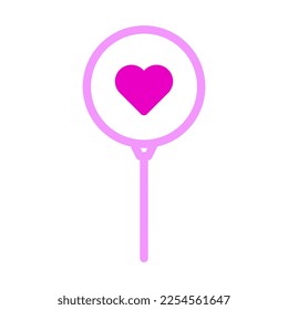 balloon icon duotone pink style valentine illustration vector element and symbol perfect. Icon sign from modern collection for web. Nice design perfect.