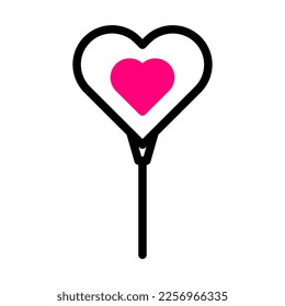 balloon icon duotone red black style valentine illustration vector element and symbol perfect. Icon sign from modern collection for web.