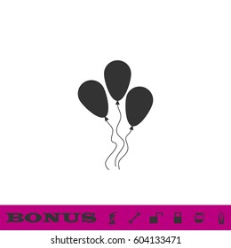 Balloon icon flat. Black pictogram on white background. Vector illustration symbol and bonus button