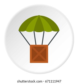 Balloon icon in flat circle isolated vector illustration for web