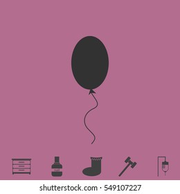 Balloon icon flat. Simple vector grey pictogram and bonus symbol