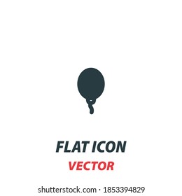 Balloon icon in a flat style. Vector illustration pictogram on white background. Isolated symbol suitable for mobile concept, web apps, infographics, interface and apps design