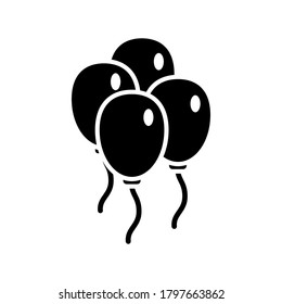 Balloon icon of glyph style vector illustration design