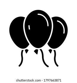 Balloon icon of glyph style vector illustration design