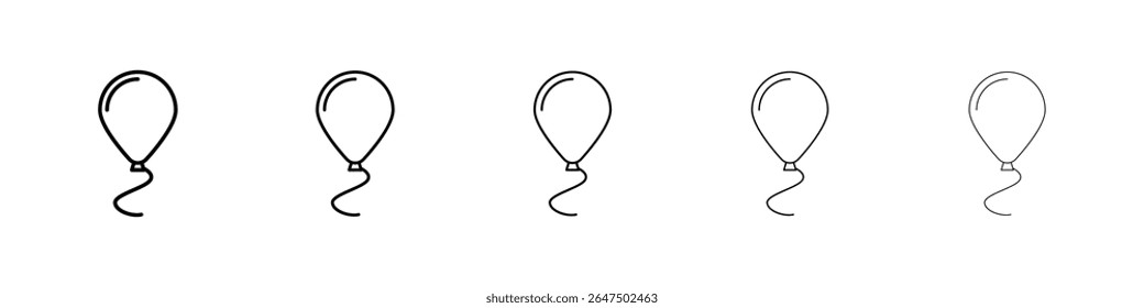 Balloon icon graphic set. trendy stroke line style