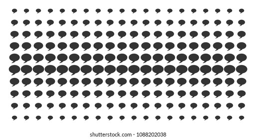 Balloon icon halftone pattern, designed for backgrounds, covers, templates and abstraction concepts. Vector balloon shapes organized into halftone grid.