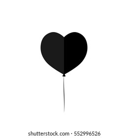 Balloon icon, heart, flat design template, vector 