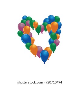 balloon icon in heart shape