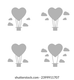 balloon icon, heart sky, vector illustration