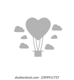 balloon icon, heart sky, vector illustration