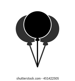 The balloon icon. Holiday symbol. Flat Vector illustration. Abstract black logo design. 