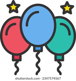 Balloon Icon image. Suitable for mobile application.