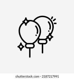  balloon icon, isolated amusement park outline icon in light grey background, perfect for website, blog, logo, graphic design, social media, UI, mobile app