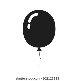 Balloon icon, isolated black and white vector illustration logo on white background. Design for stickers, logo, web and mobile app.