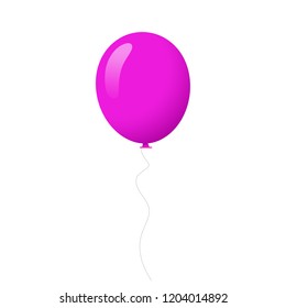 Balloon icon isolated on white background. Cartoon flat balloon for app, web site, poster and placard. Useful for greeting and wedding card. Vector illustration 