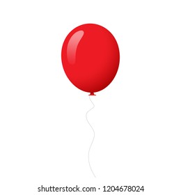 Balloon icon isolated on white background. Cartoon flat balloon for app, web site, poster and placard. Useful for greeting and wedding card. Vector illustration 