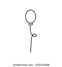 Balloon icon isolated on white background vector illustration.