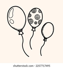 Balloon icon. Isolated vector illustration in linear style.