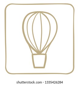 
balloon icon in a light brown frame. Vector graphics.