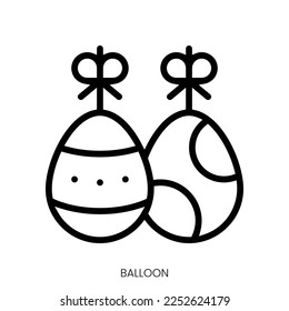 balloon icon. Line Art Style Design Isolated On White Background