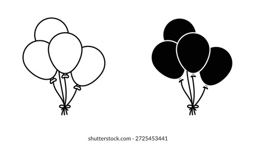 Icono de globo. Línea con trazo editable y plano para el Web