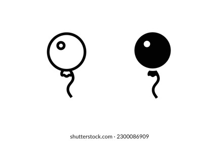 Balloon icon line and flat birthday baloon sign. Celebration, internet concept. ballon icon vector symbol logo illustration line editable stroke flat design style isolated on white