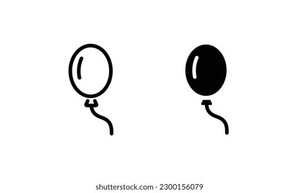 Balloon icon line and flat birthday baloon sign. Celebration, internet concept. ballon icon vector symbol logo illustration line editable stroke flat design style isolated on white