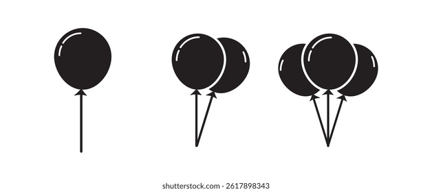 Balloon icon line and flat birthday baloon sign. Celebration, internet concept. ballon icon vector symbol logo illustration line editable stroke flat design style isolated on white