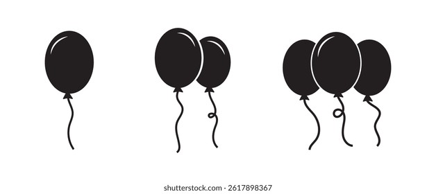 Balloon icon line and flat birthday baloon sign. Celebration, internet concept. ballon icon vector symbol logo illustration line editable stroke flat design style isolated on white