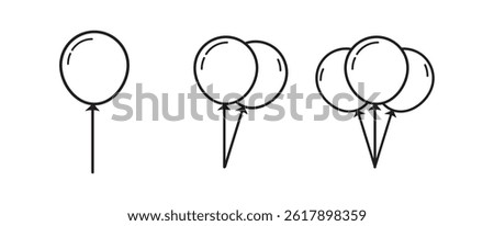 Balloon icon line and flat birthday baloon sign. Celebration, internet concept. ballon icon vector symbol logo illustration line editable stroke flat design style isolated on white