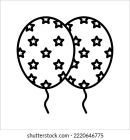 balloon icon, line on white background. Birthday, new year, birthday, party, holiday. silhouette of bubbles with black contours, Vector illustration.