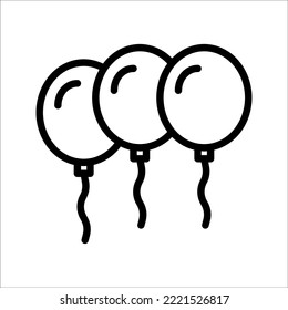 balloon icon, line on white background. Birthday, new year, birthday, party, holiday. silhouette of bubbles with black contours, Vector illustration.