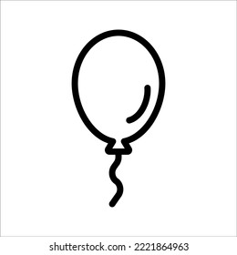 icono de globo, línea sobre fondo blanco. Cumpleaños, Año Nuevo, cumpleaños, fiesta, feriado. silueta de burbujas con contornos negros, ilustración vectorial.