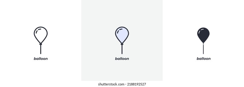 balloon icon. Line, solid and filled outline colorful version, outline and filled vector sign. Idea Symbol, logo illustration. Vector graphics