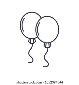 Balloon icon, linear isolated illustration, thin line vector, web design sign, outline concept symbol with editable stroke on white background.