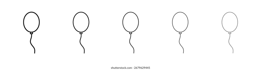 Balloon icon logo in stroke lines collection