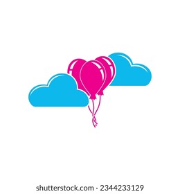 Balloon icon logo vector illustration template design.