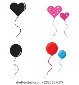 balloon icon, love balloon vector template illustration logo design