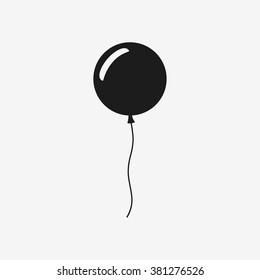 Balloon icon on grey background. Balloon for holidays and birthday party. Flat style vector illustration.