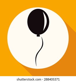 balloon icon on white circle with a long shadow