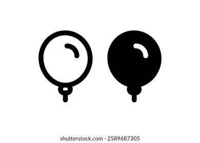 Balloon icon in outline and solid style Vector