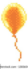 A balloon icon in a retro pixel art 8 bit arcade video game style.