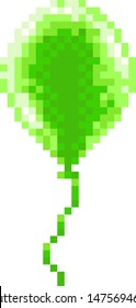 A balloon icon in a retro pixel art 8 bit arcade video game style.