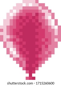 A balloon icon in a retro pixel art 8 bit arcade video game style.