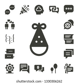 balloon icon set. 17 filled balloon icons.  Simple modern icons about  - Chat, Conversation, Confetti, Party hat, Ferris wheel, Thinking, Balloons, Speech