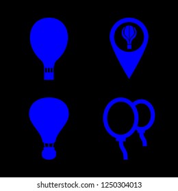 balloon icon set about air ballon, balloons and hot air ballon location vector set
