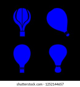 balloon icon set about ballon air, hot air ballon silhouette and air ballon vector set