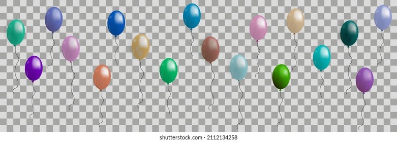  Balloon icon set with banner seamless chessboard.Checker background - stock vector. Colored signs. Celebration concept. Holiday decoration.