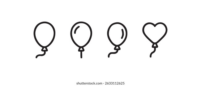 Balloon icon set for celebration themes Vector